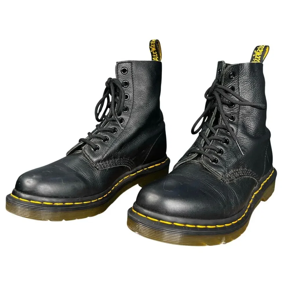 Dr. Martens Women's Pascal Black Leather Combat Boot Size US 8 - Picture 6 of 10